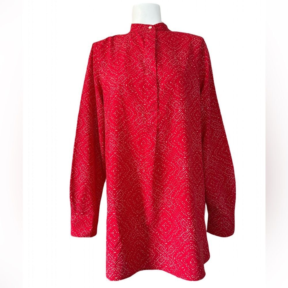 Lauren Ralph Lauren Red Patterned Blouse M Medium